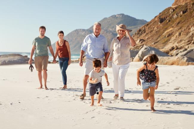 Retired Couple and Family