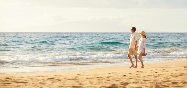 Retired Couple on a Beach